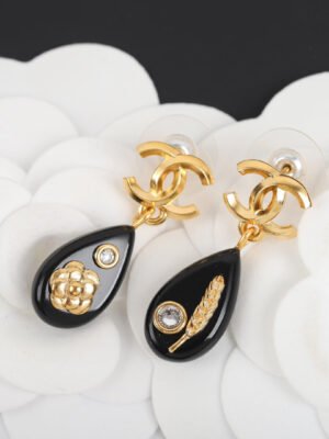 18K CC Camellia Pendant Earrings