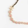 18K CC Pink Crystals Leather Necklace