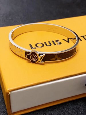 18K Louis Leather Lock Bracelet