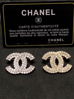 18K CC Diamonds Set Broochs