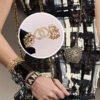18K CC Crystals Open Cuff Bracelet