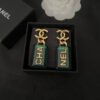 18K CC Green Perfume Bottle Earrings