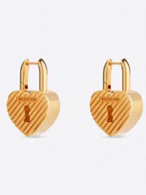 18K BB Hear Lock Earrings