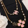 18K CC Pink Flowers Necklace