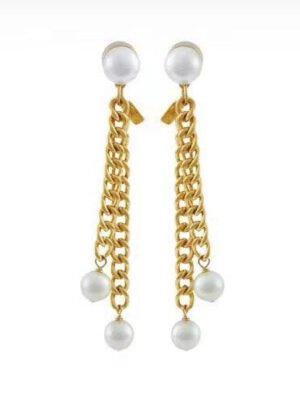 18K Triomphe Pearls Long Earrings