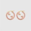 18K Double G Pink Hollow Earrings