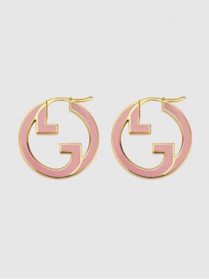 18K Double G Pink Hollow Earrings