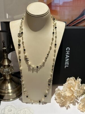 18K CC 24S Long Pearls Necklace