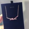 18K T Knot Pendant Diamond Necklace