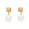18K Vlogo Pearl Earrings