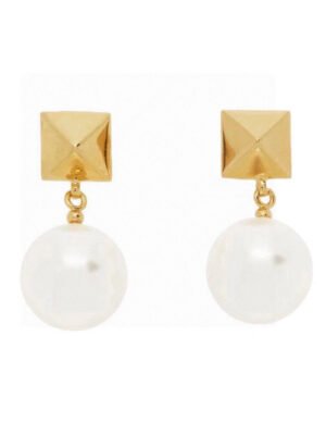 18K Vlogo Pearl Earrings