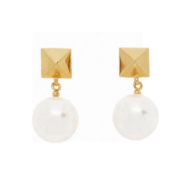 18K Vlogo Pearl Earrings