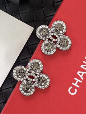 18K CC Flower Crystals Earrings