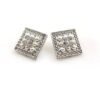 18K CC Square Diamond Earrings