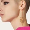 18K Vlogo Long Earrings