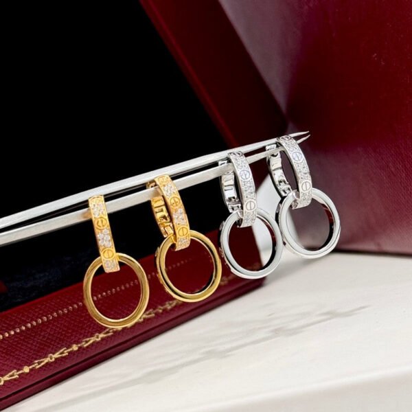 18K Love Pave Diamond Earrings