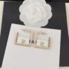 18K CC White Bag Pendant Earrings