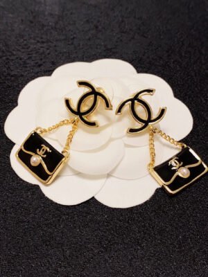 18K CC Classic Bag Pendant Earrings