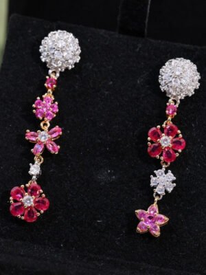 18K VCA Flower Diamond Earrings