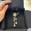 18K CC Bow Tie Crystals Brooch