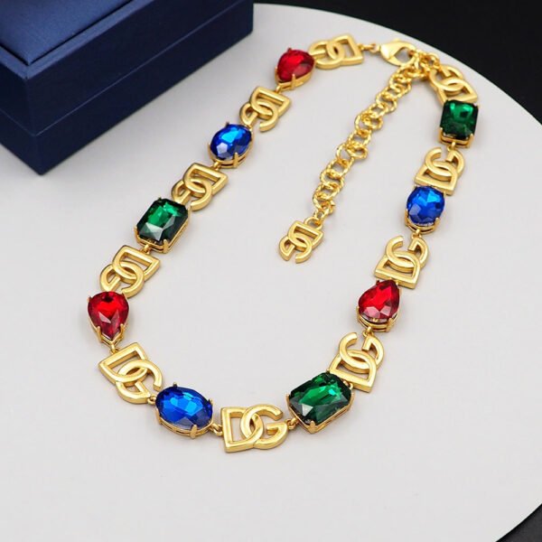 18K DG Crystals Choker Necklace