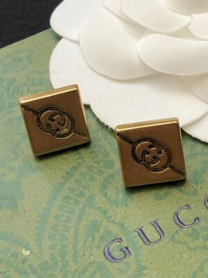 18K Double G Cube Earrings