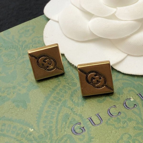 18K Double G Cube Earrings