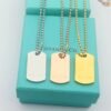 18K T 1837 Makers I.D. Tag Pendant Necklace