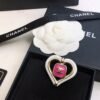18K CC Heart Brooch