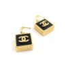 18K CC Black Bag Pendant Earrings