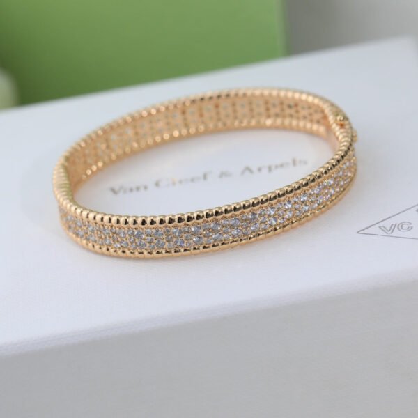18K Rose Gold Perl¨¦e Diamonds Three Rows Bracelet