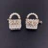 18K CC Small Bag Pearl Earrings