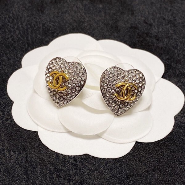 18K CC Heart Diamonds Earrings