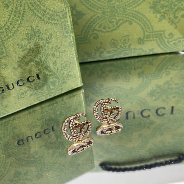 18K Double G Logo Diamonds Earrings