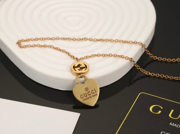 18K Double G Heart Pendant Necklace