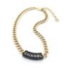 18K CC Black Logo Chain Necklace