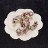 18K CC Crystal Flower Brooch