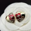 18K CC Red Heart Earrings