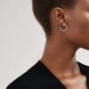 18K T T1 Open Hoop Rose Gold Earrings