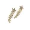 18K CC Star Diamonds Long Earrings
