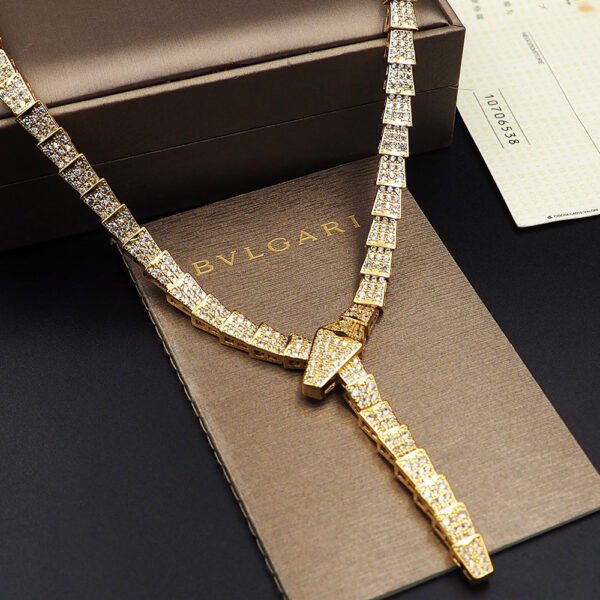 18K BV Serpenti Viper Full Pav¨¦ Diamonds Necklace
