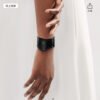 18K T Elsa Peretti Small Bone Cuff Black Bracelet