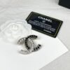 18K CC Black & White Crystals Brooch