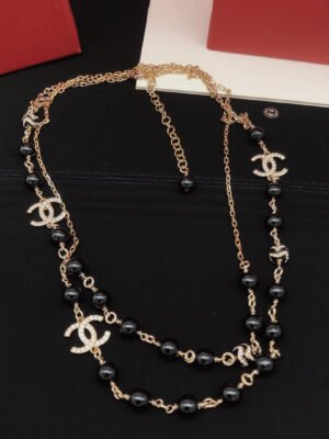 18K CC Black Pearls Necklace