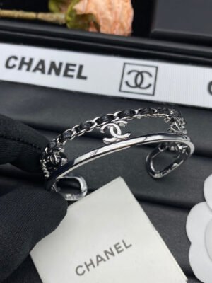 18K CC Crystals Open Bracelet