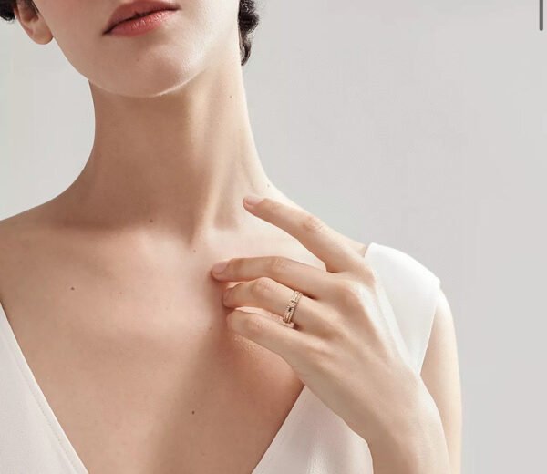 18K T Narrow Pav¨¦ Diamond Ring