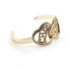 18K CC Crystals Heart Cuff Bracelet