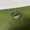 Double G Interlocking G Black Enamel Ring