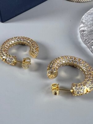 18k Louis Circle Diamonds Earrings