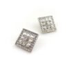 18K CC Square Diamond Earrings